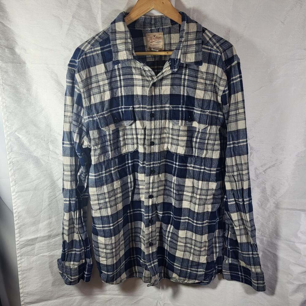 Y2K cottagecore American Eagle Heritage Flannel Classic Fit Plaid Shirt XLT